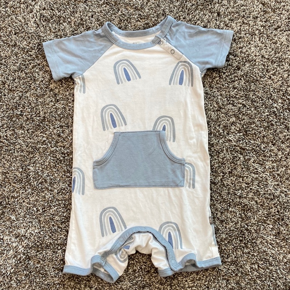 Blue rainbow kyte shortalls